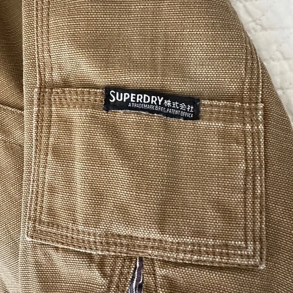 Superdry Fine Tailoring Canvas Tan Utility Work Chore Military Jacket Cotton S - Picture 6 of 13